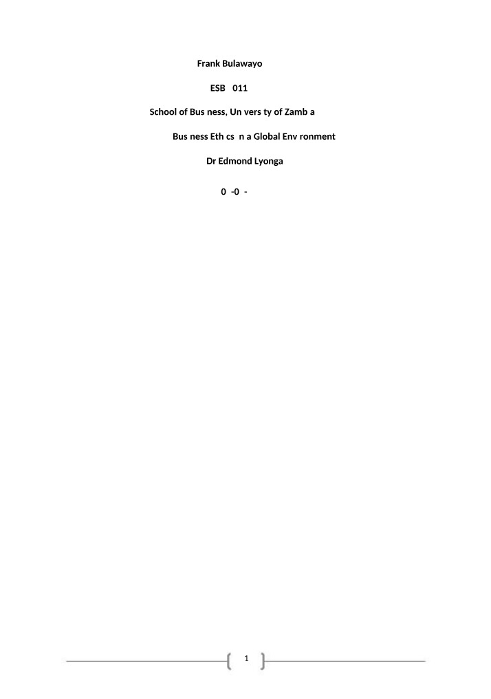 Analyzing Olympus - Business Ethics in a Global Environment