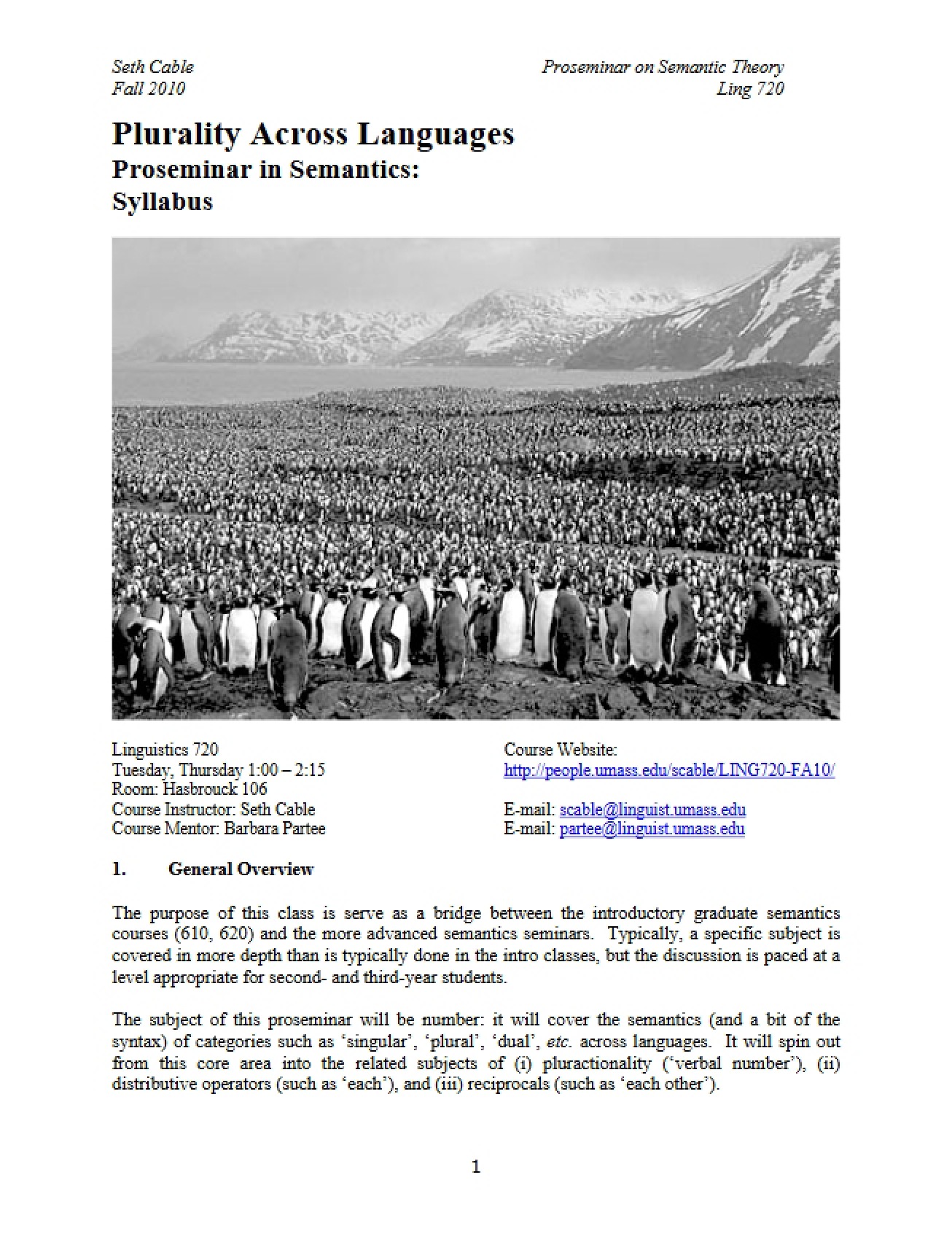 Syllabus for Semantics Proseminar
