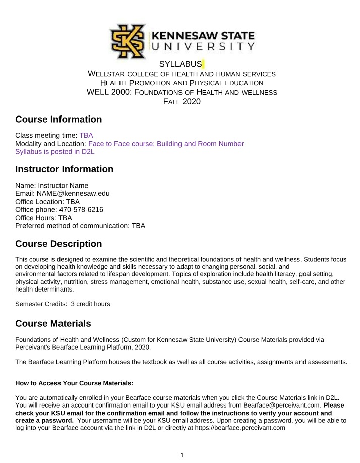 WELL 2000 Syllabus (Version 3)