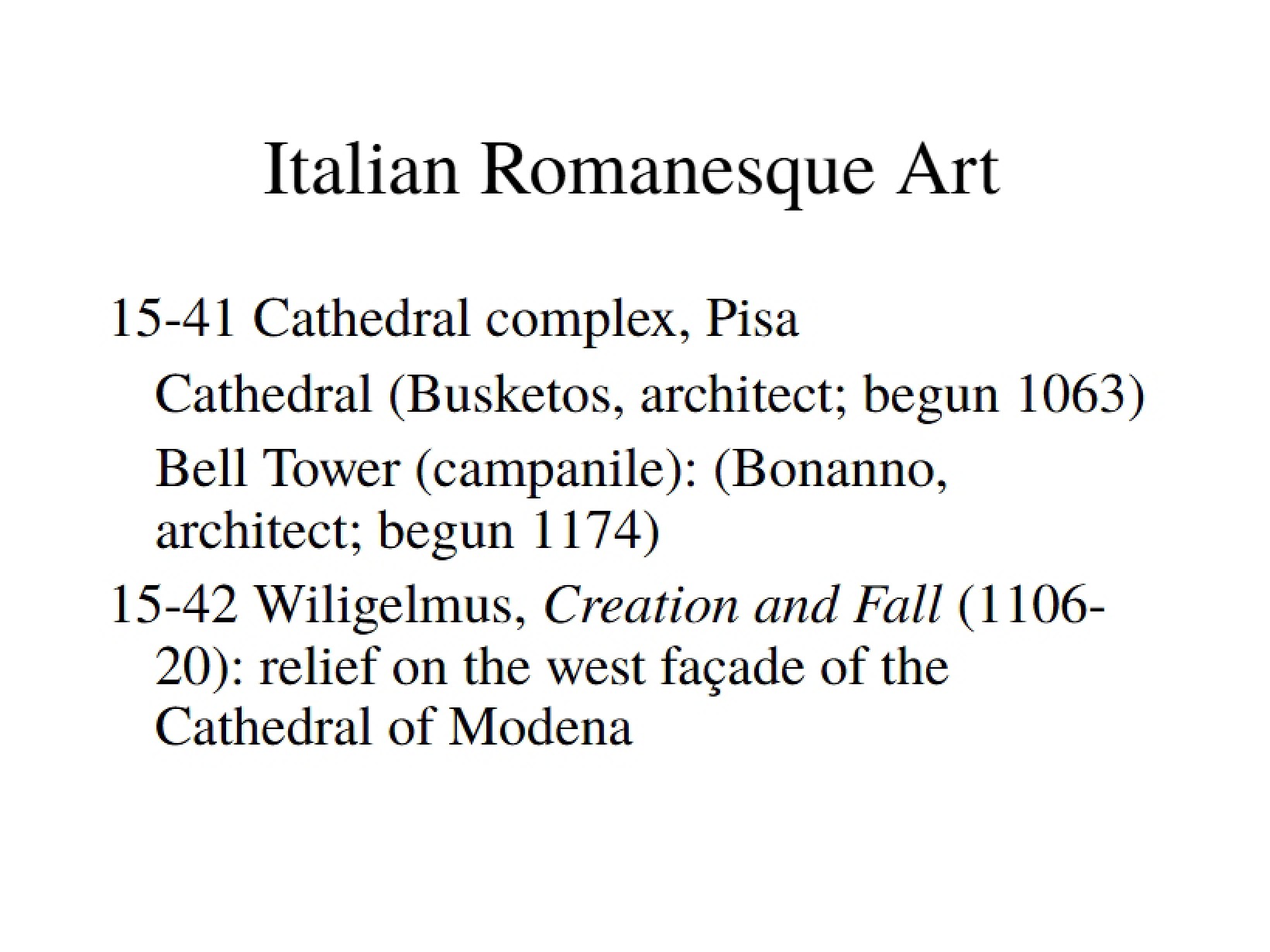 Romanesque Art in Italy