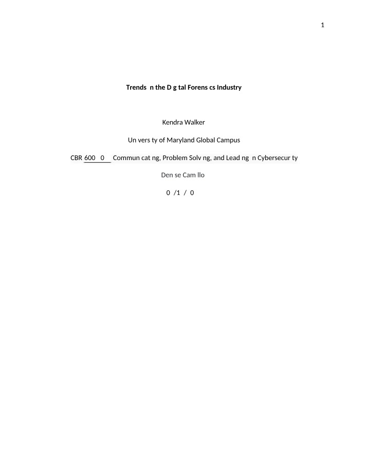Digital Forensics Industry Trends