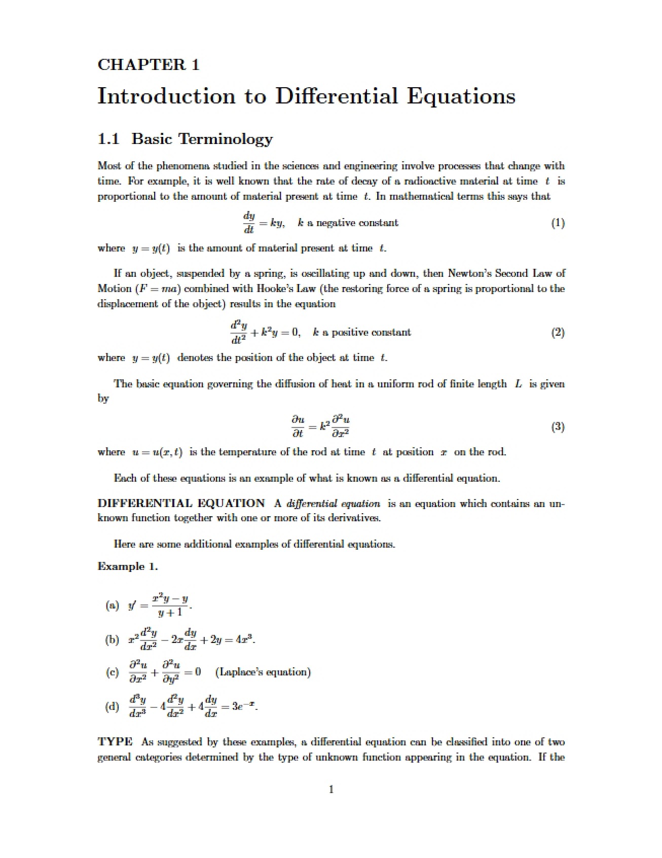 Chapter One Undergraduate Math Survey