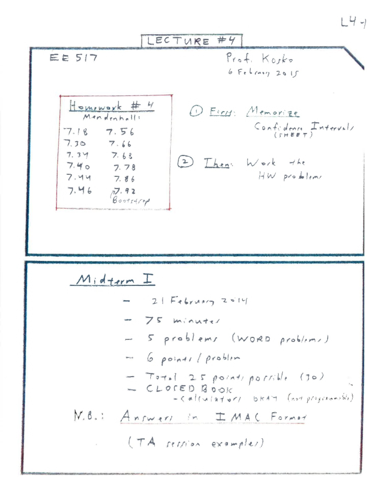 Lecture 04 (Feb 06, 2015)