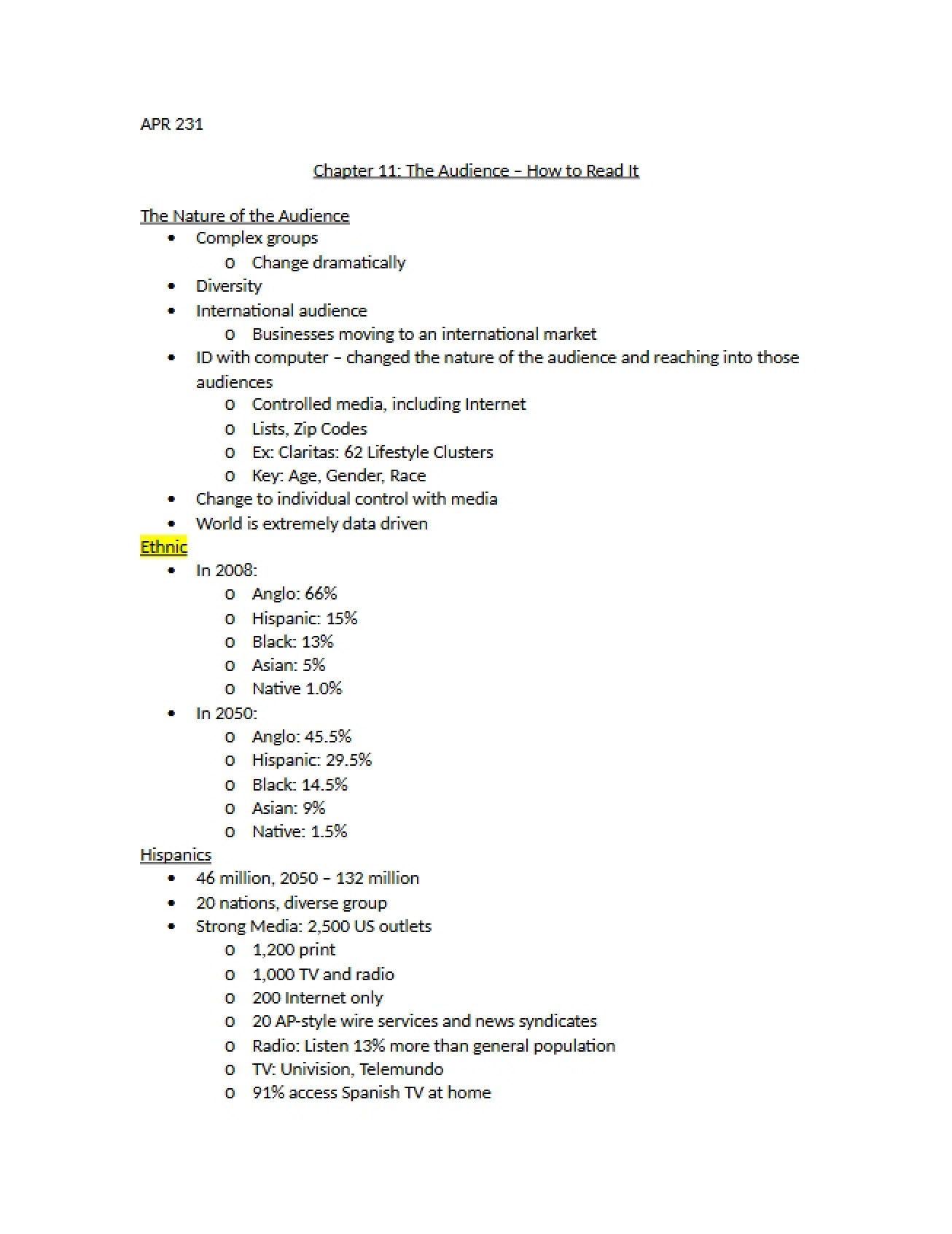 Notes on PR Chapter 11
