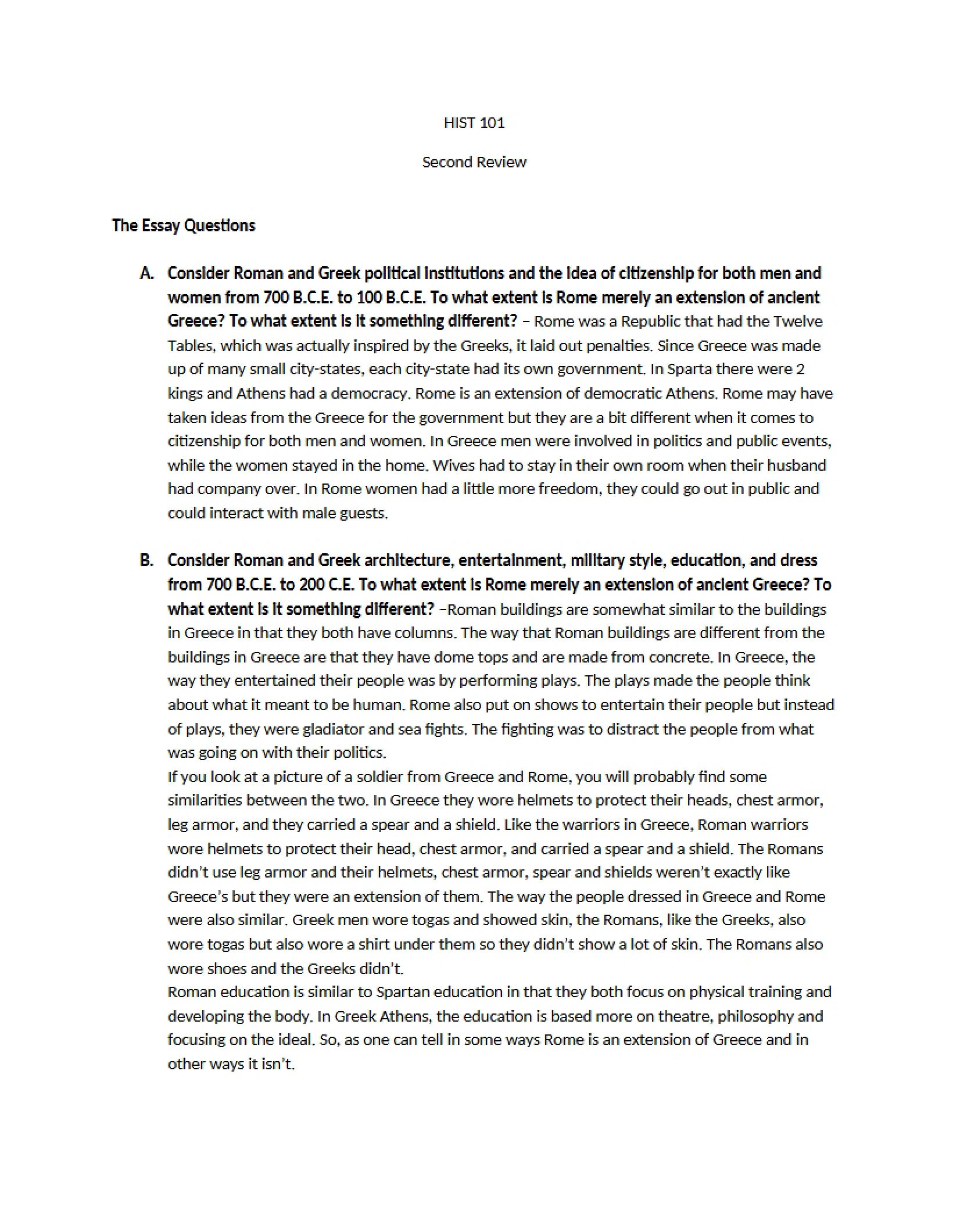Civilizations I Study Guide