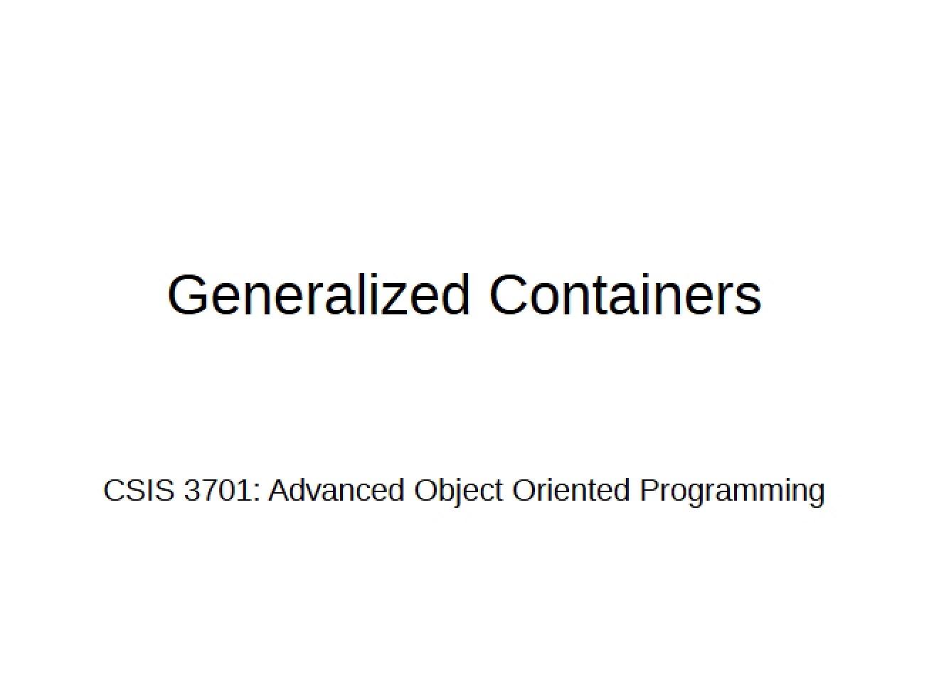 Containers (Generalized)