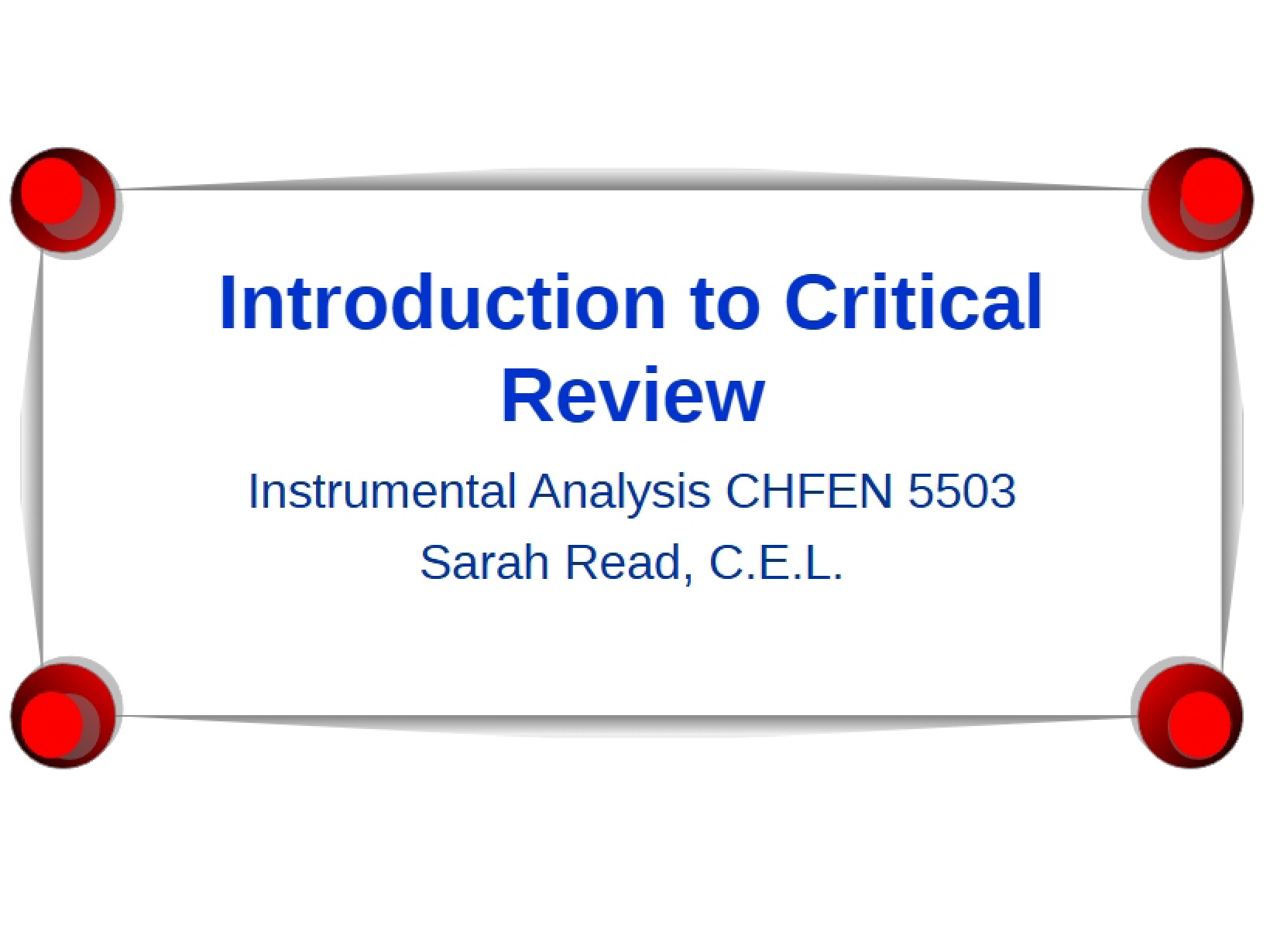 Critical Review Introduction