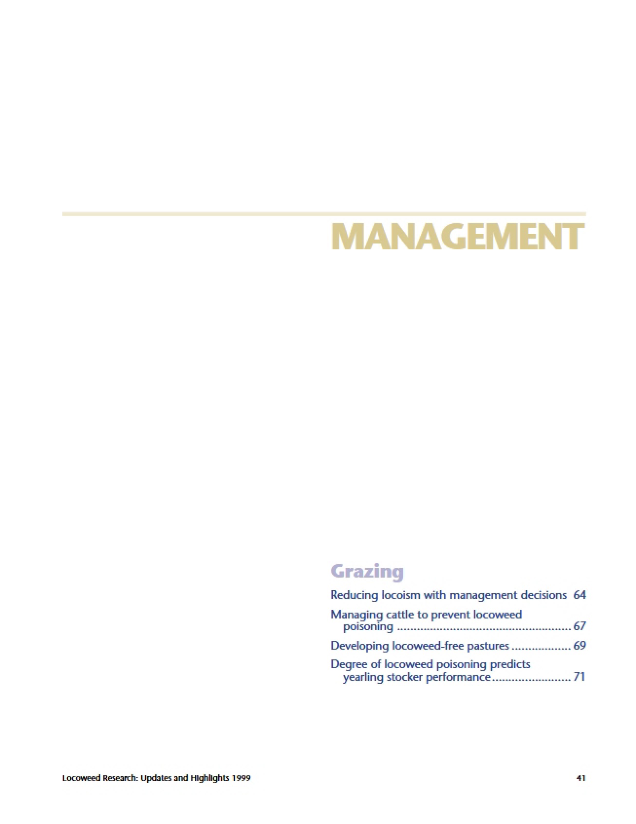 Management of Rangeland Resources