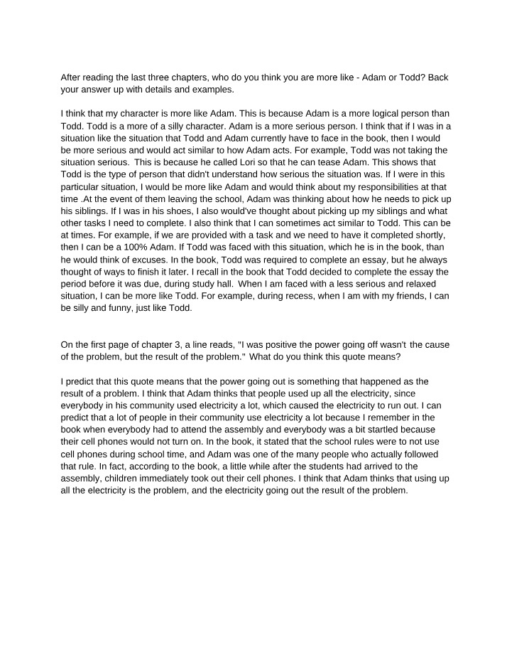 Who Do You Identify With - Adam and Todd Book Comparison