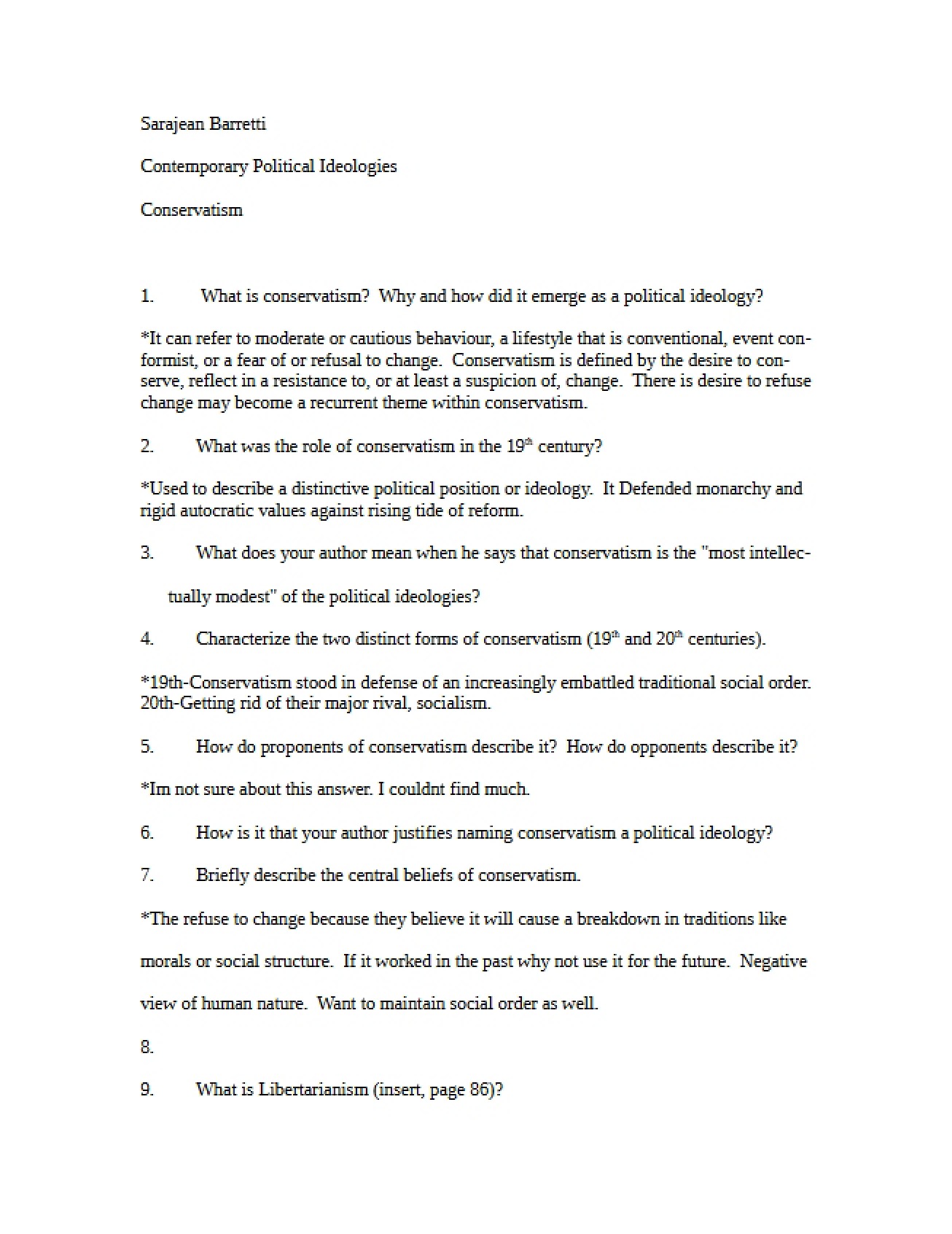 Third Study Guide for Political Ideologies Part 3