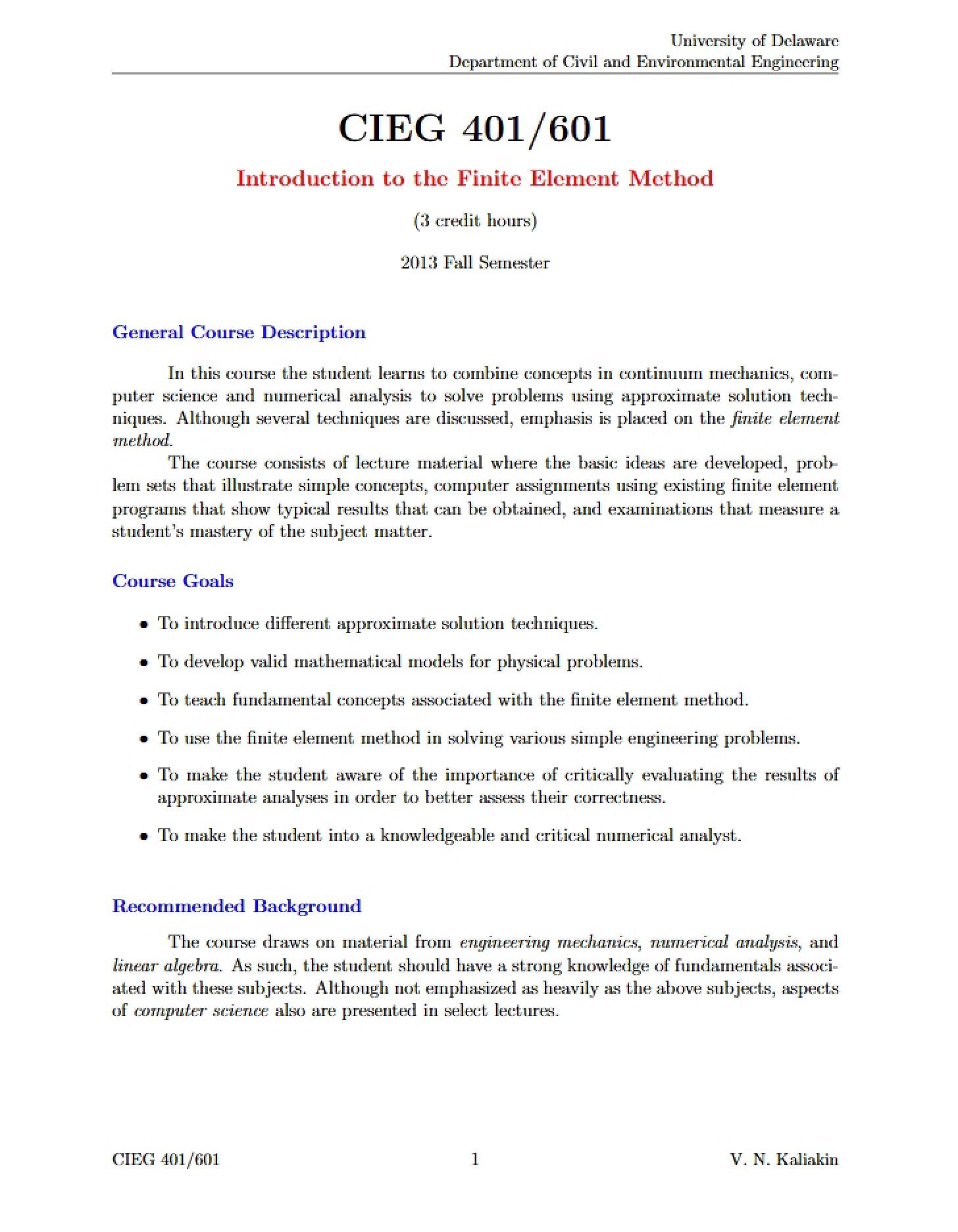 Course Outline
