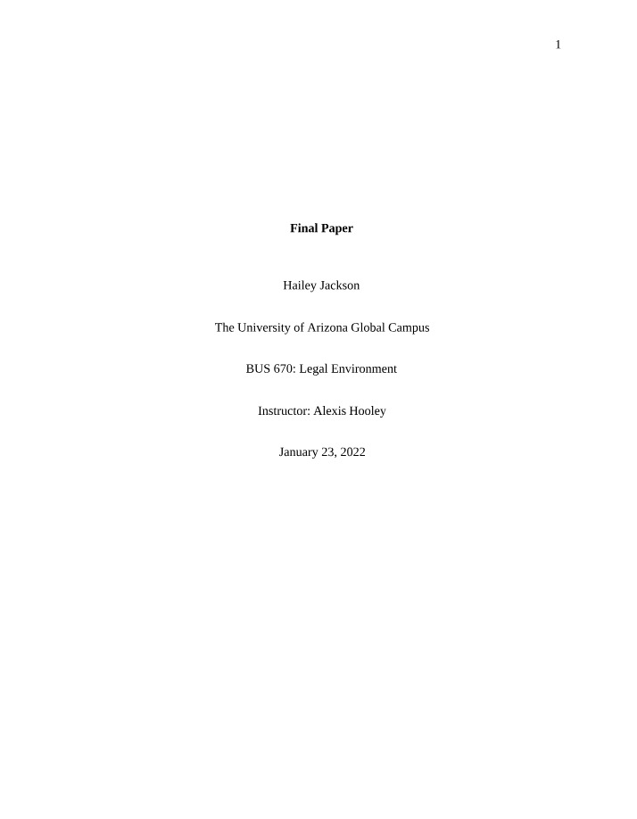 BUS600 Final Paper