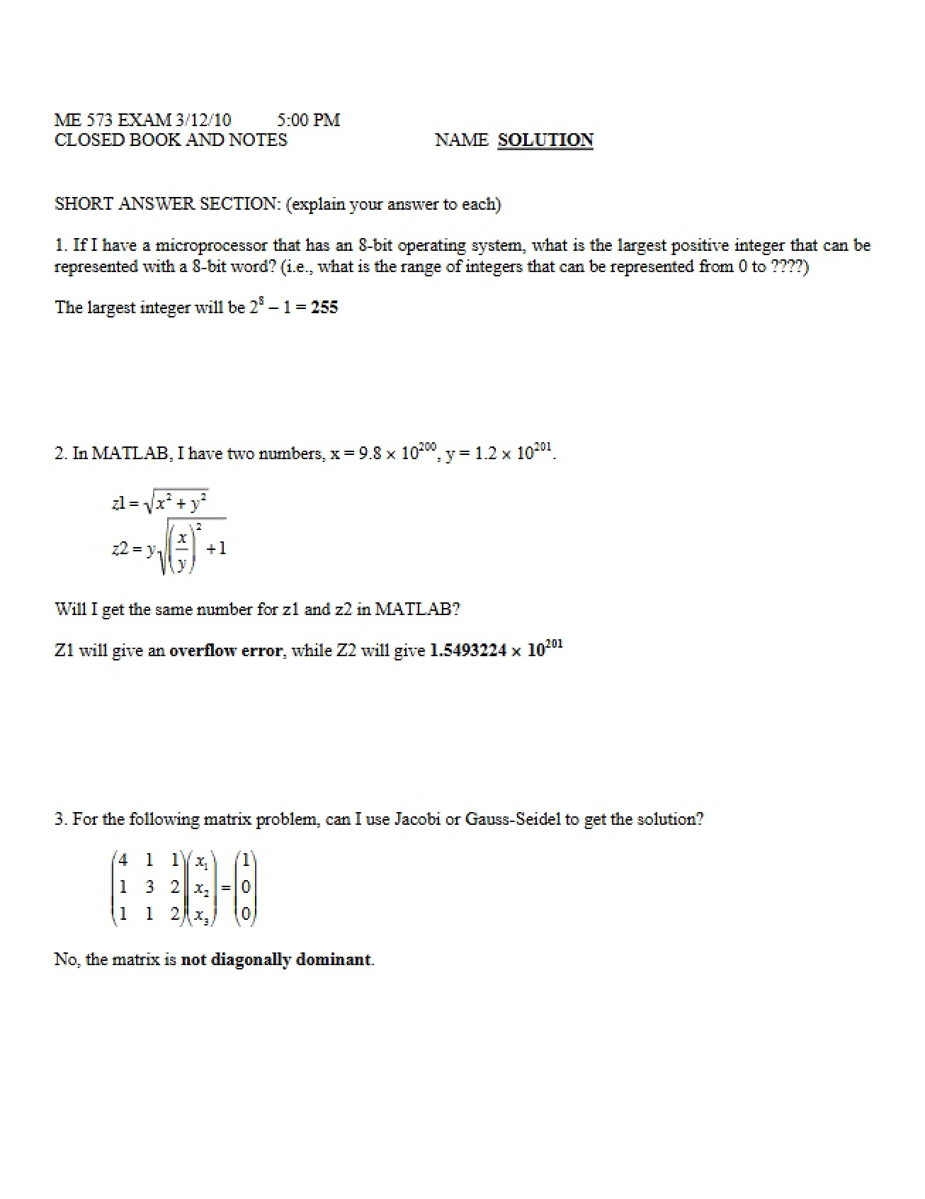 Closed Book Exam Rules