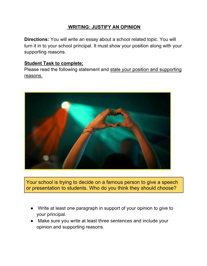 Justifying an Opinion - Assignment 2