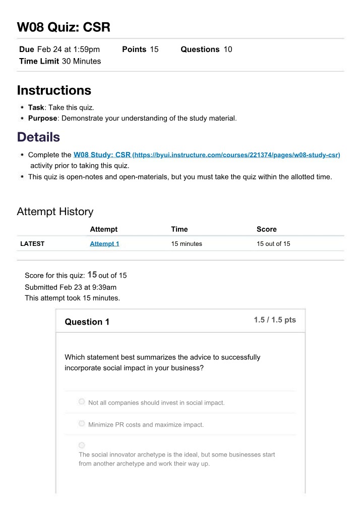 CSR - W08 Quiz