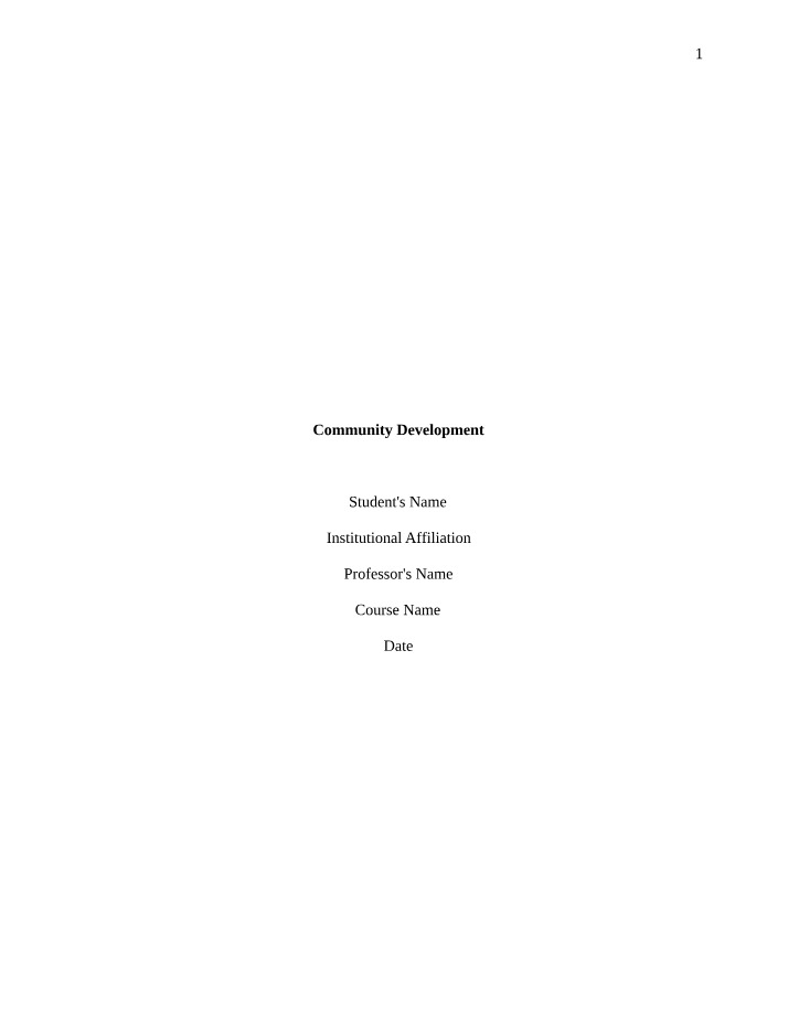Notes on Community Development