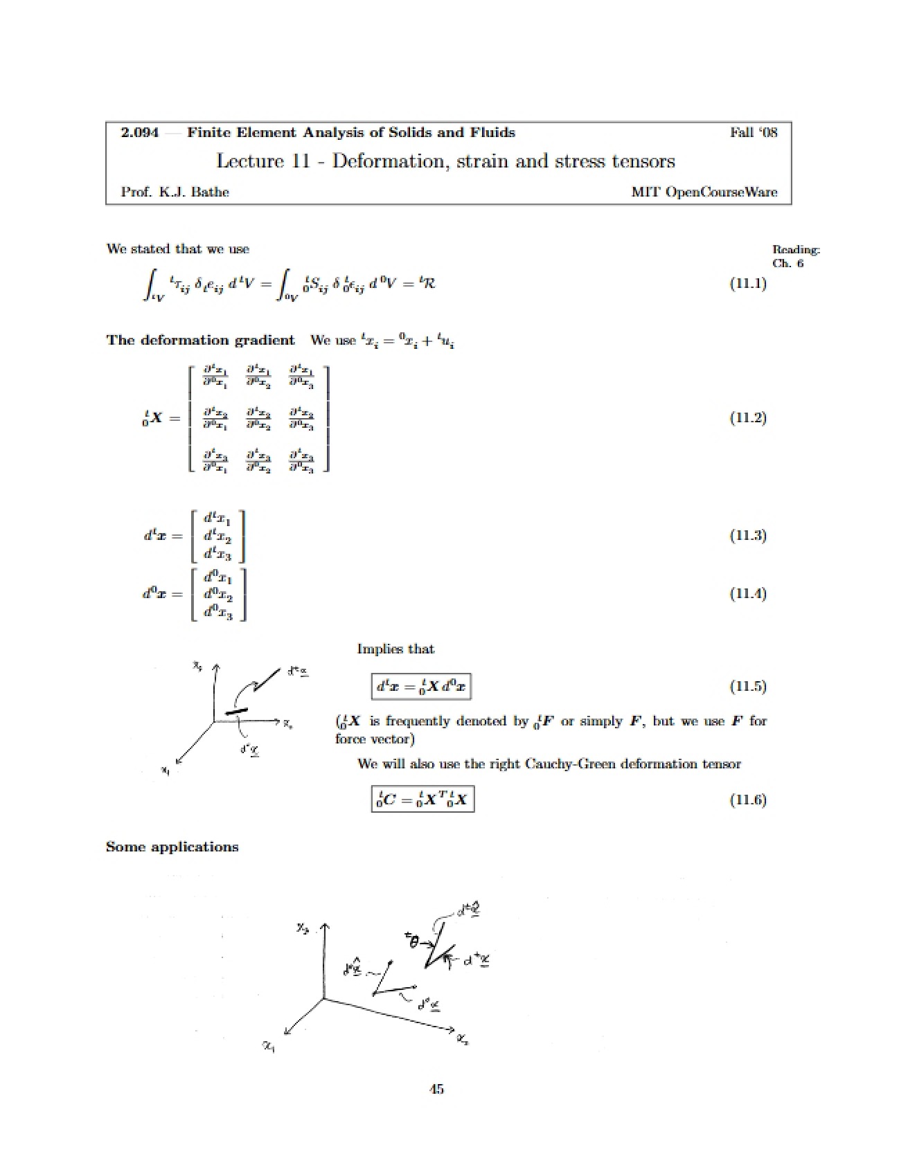 Stress, Strain, and Deformation Tensors