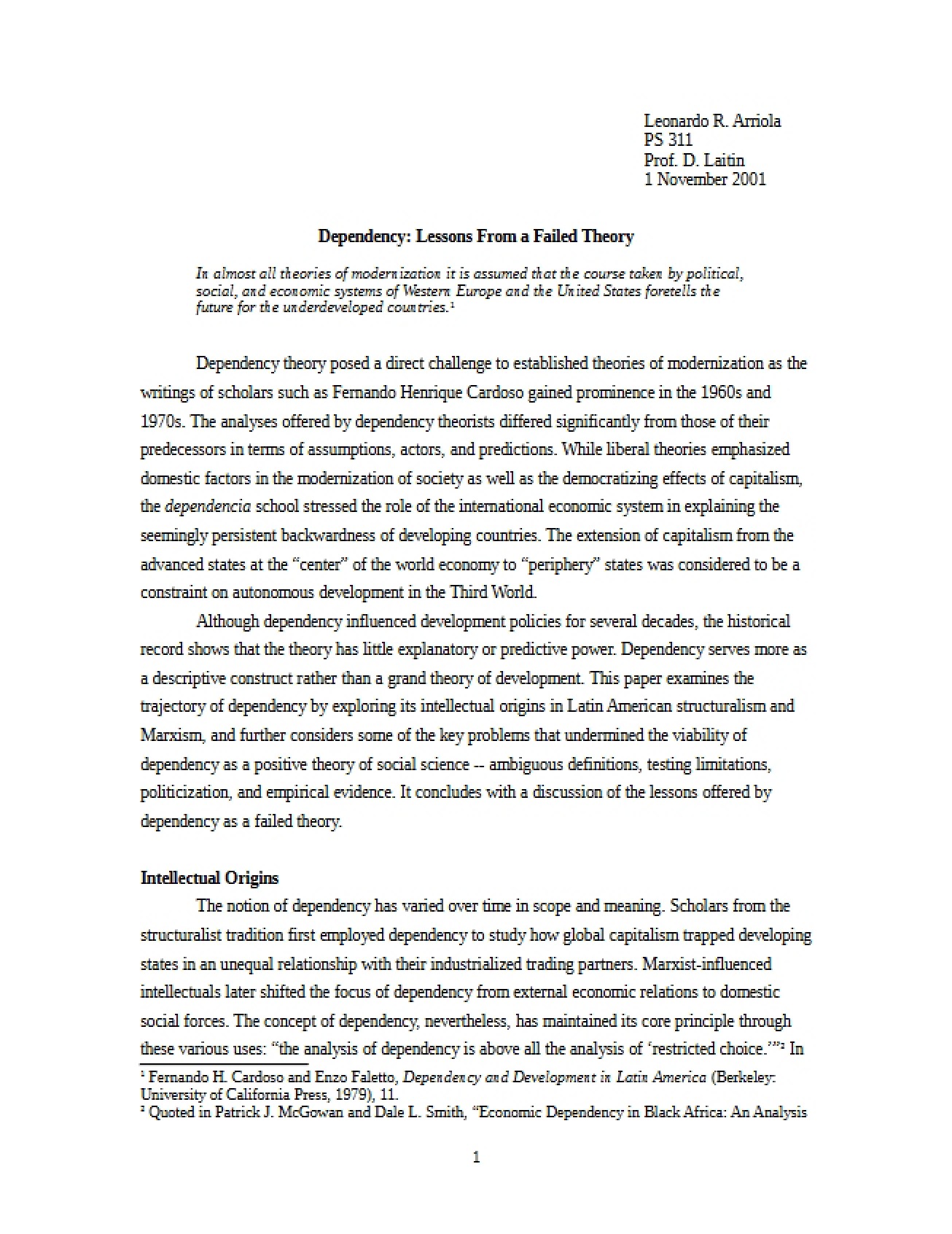 Course Notes for Political Economy
