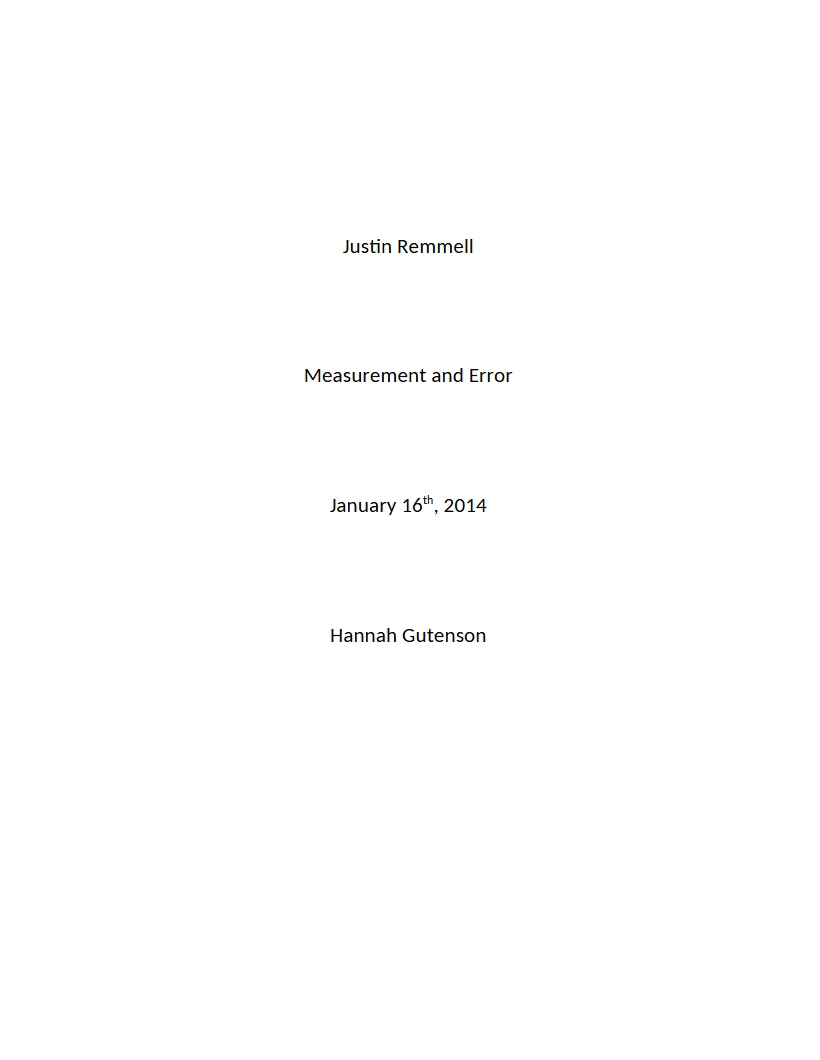 Error and Measurement - 3 Pages