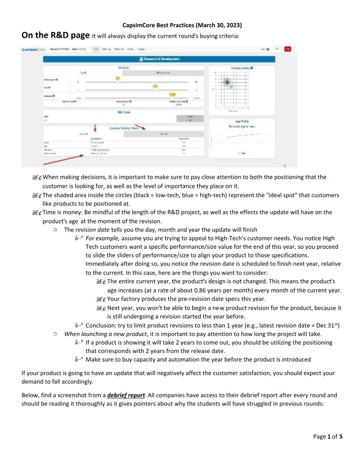 Positioning and Revision Dates in R&D Decisions