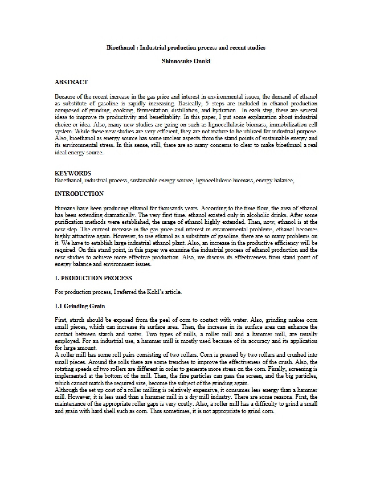 Studies on Industrial Production Processes