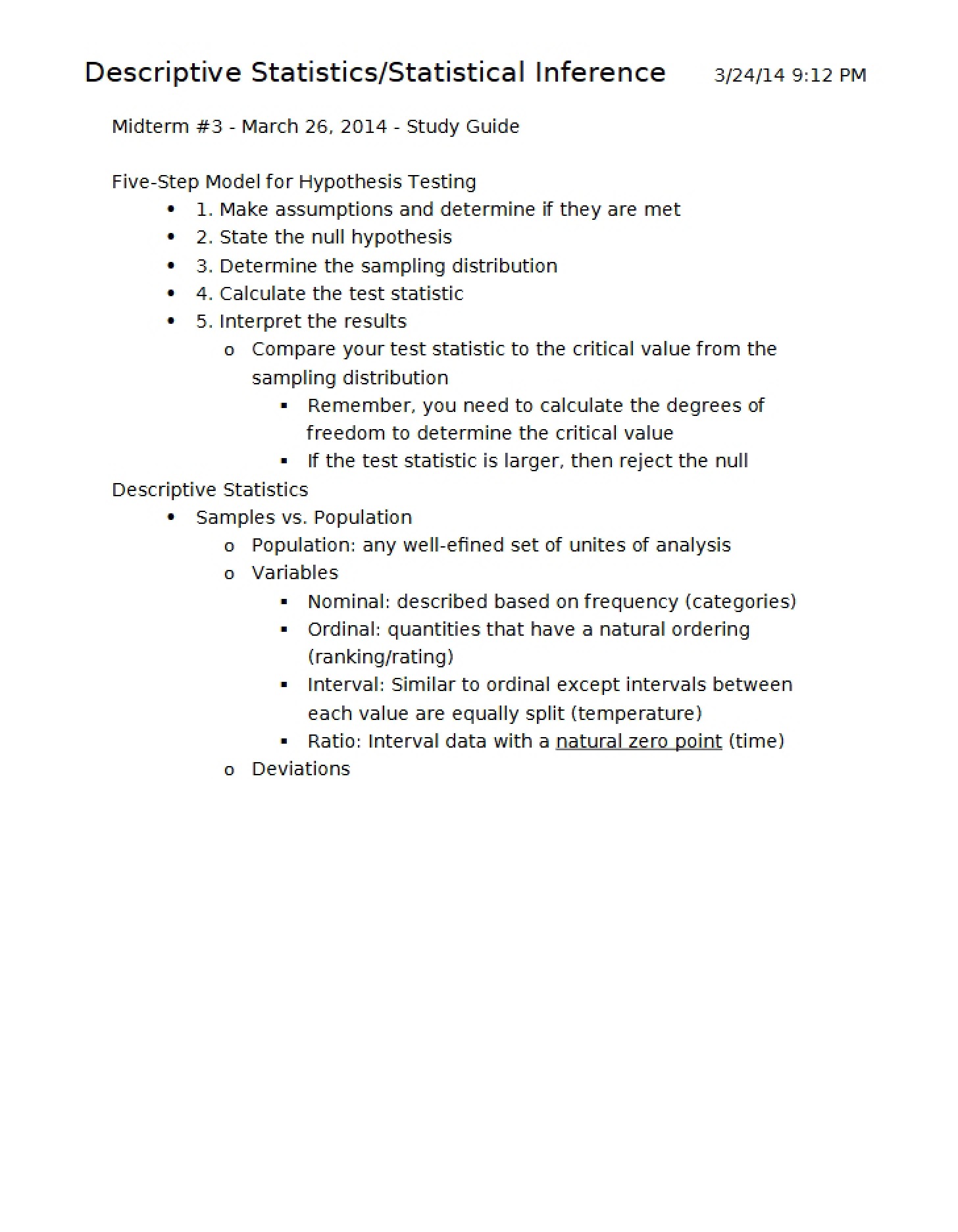 Statistics Descriptive