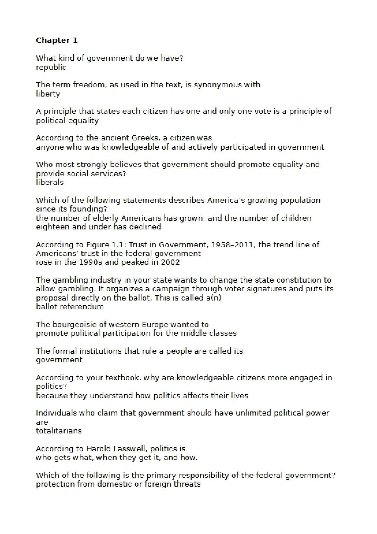 American Government Chapter 1