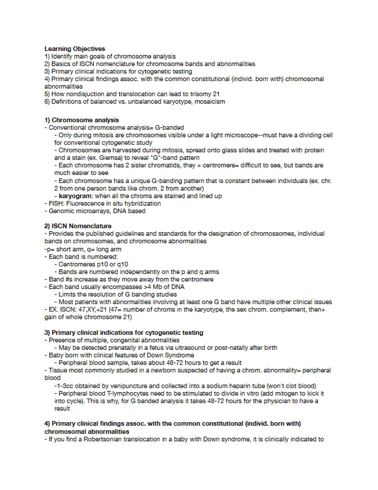 Lecture Review Chromosomal Abnormalities - Meeting the Clinical Challenge