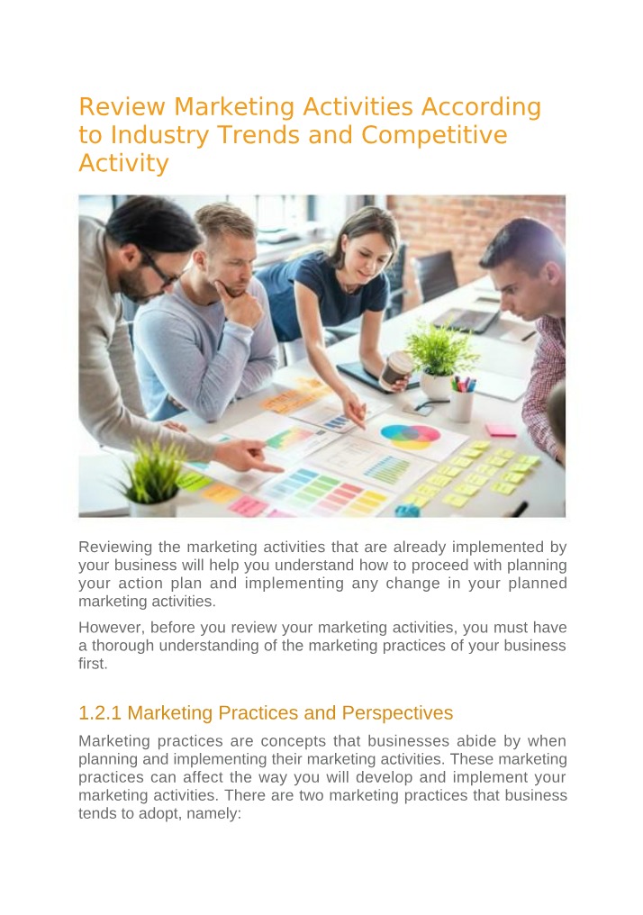 Reviewing Marketing Activity Trends, Strategies and Insights