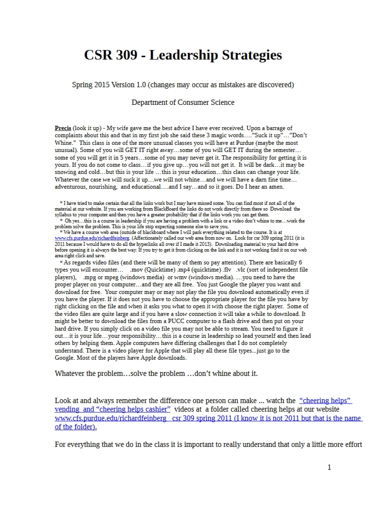 Course Syllabus