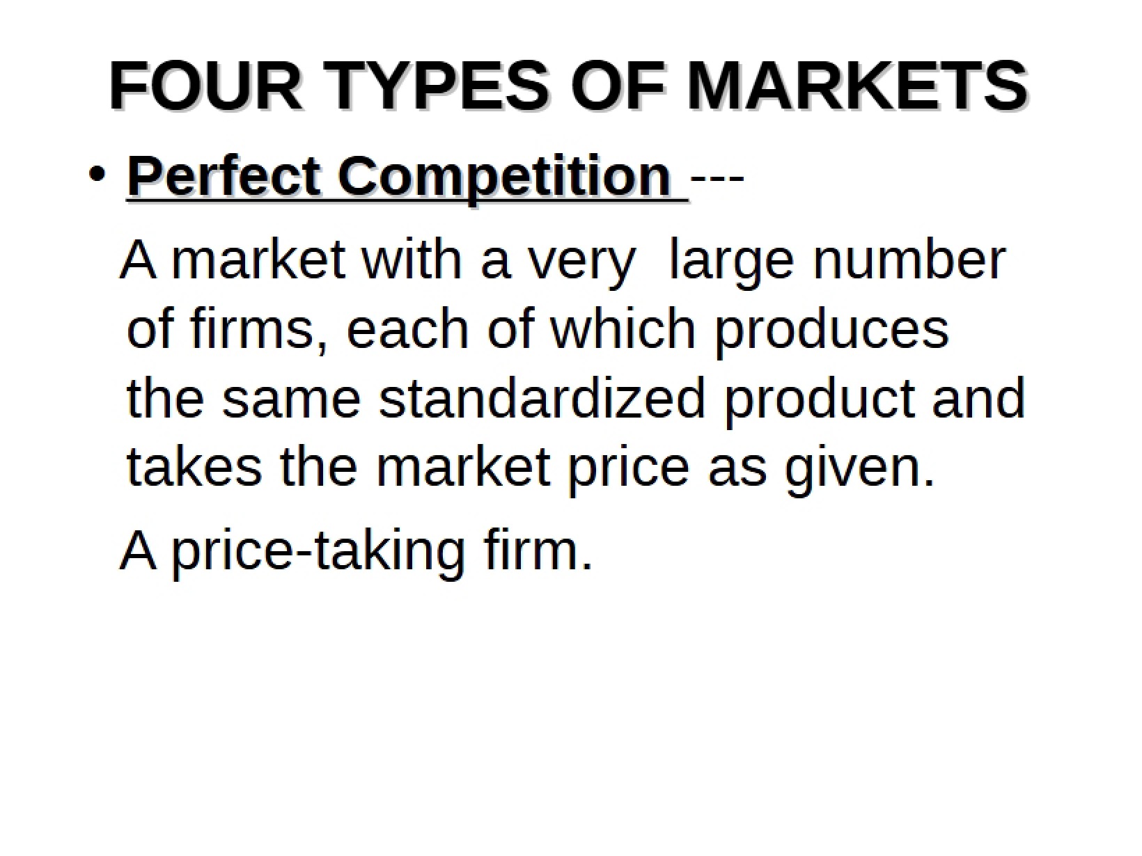 Market Types Four Categories