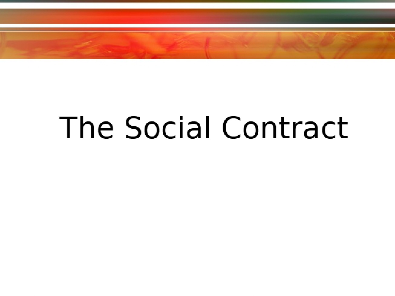 Analysis of the Social Contract