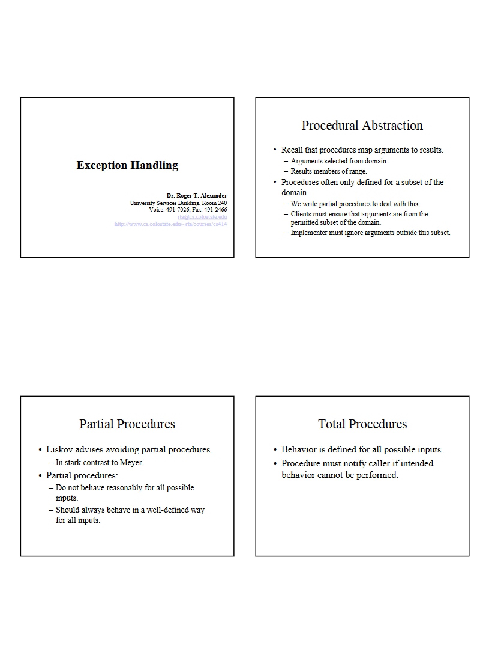 Handling Exceptions