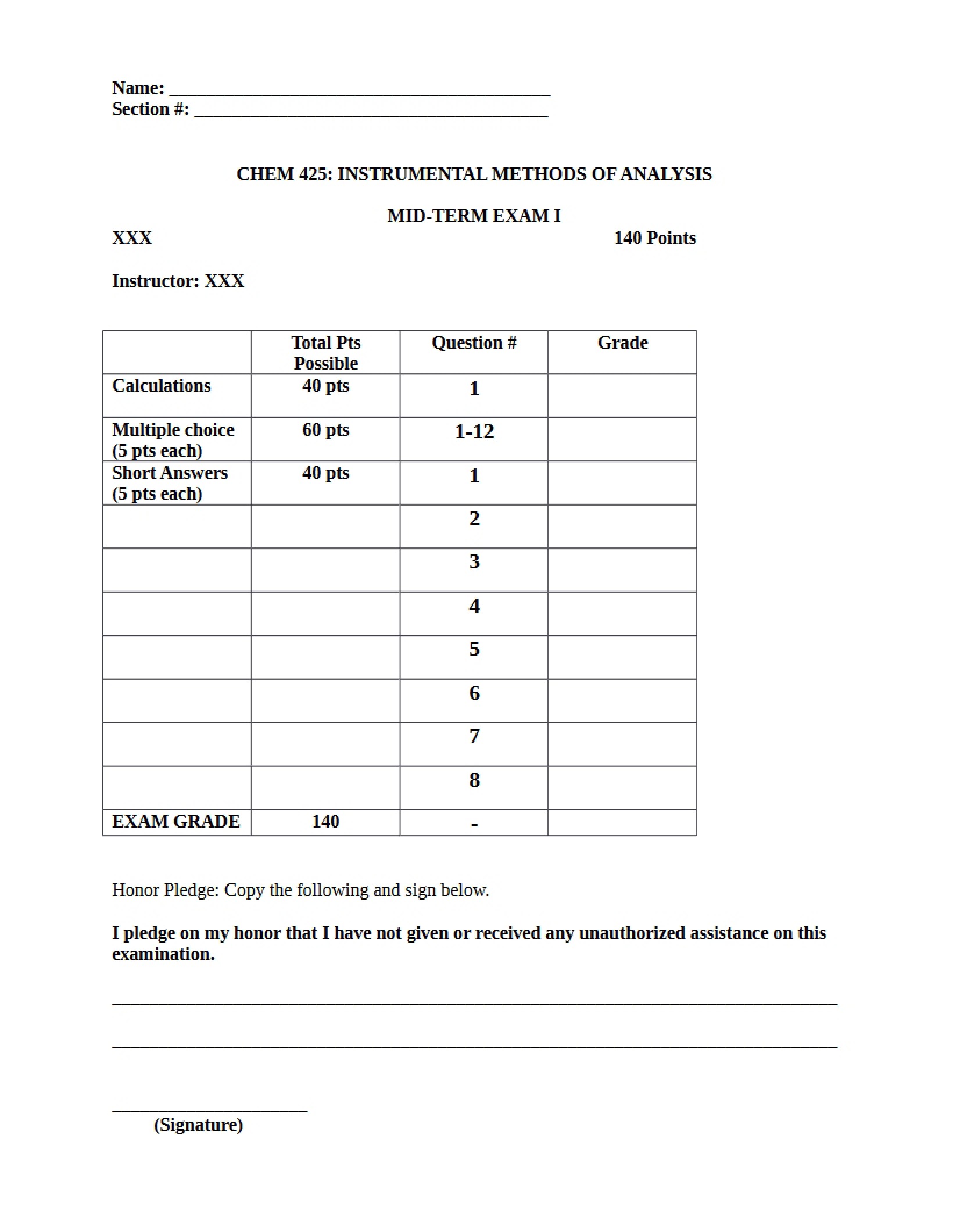First Midterm Sample 1
