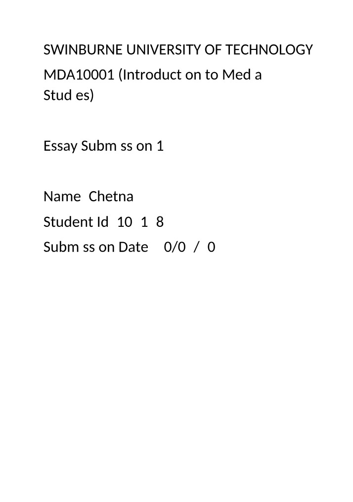 Essay Submission 1 - Understanding Media Audiences - Direct Effects
