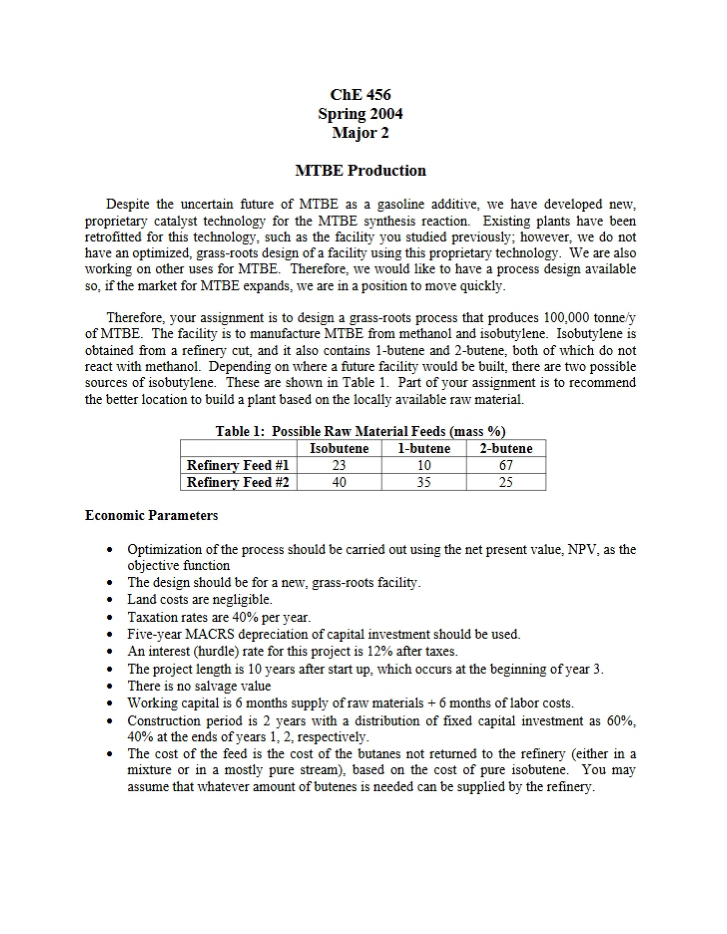 Production of MTBE