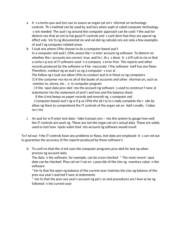 EAC 4411 Notes on Auditing IT Controls