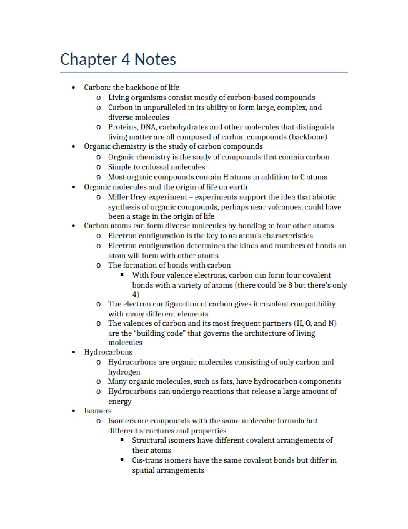 Notes on Chapter Four