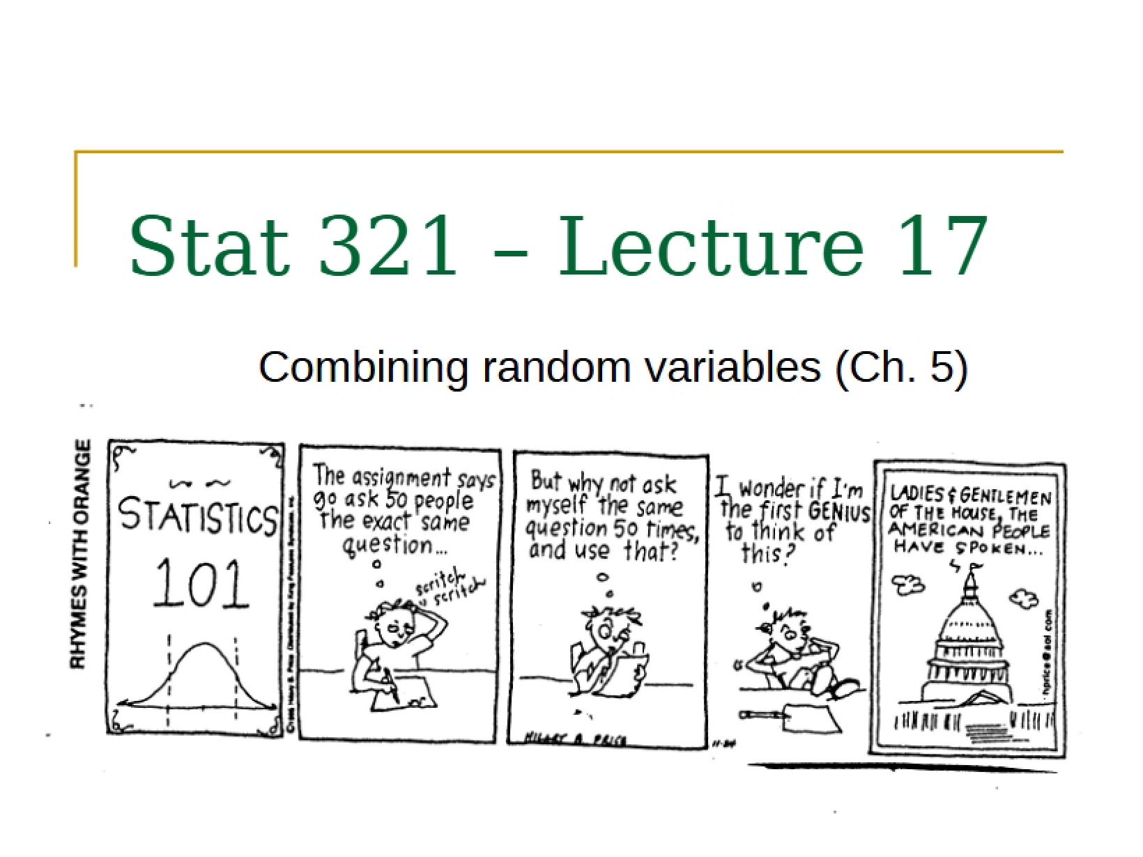 Ch 5 - Random Variable Combination