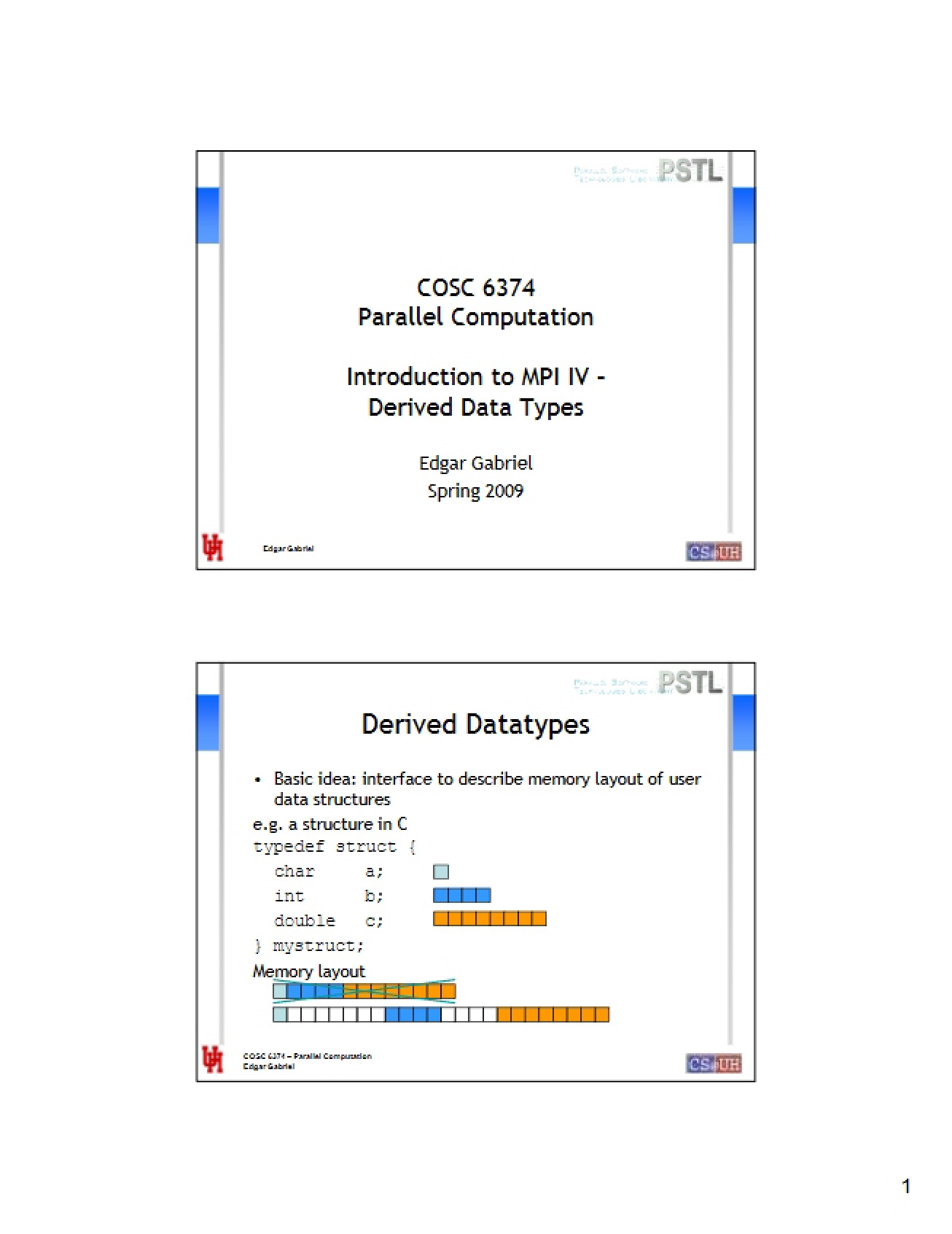 Derived Data Types (MPI IV)