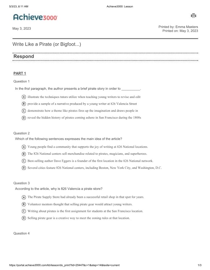 Writing Like a Pirate or Bigfoot