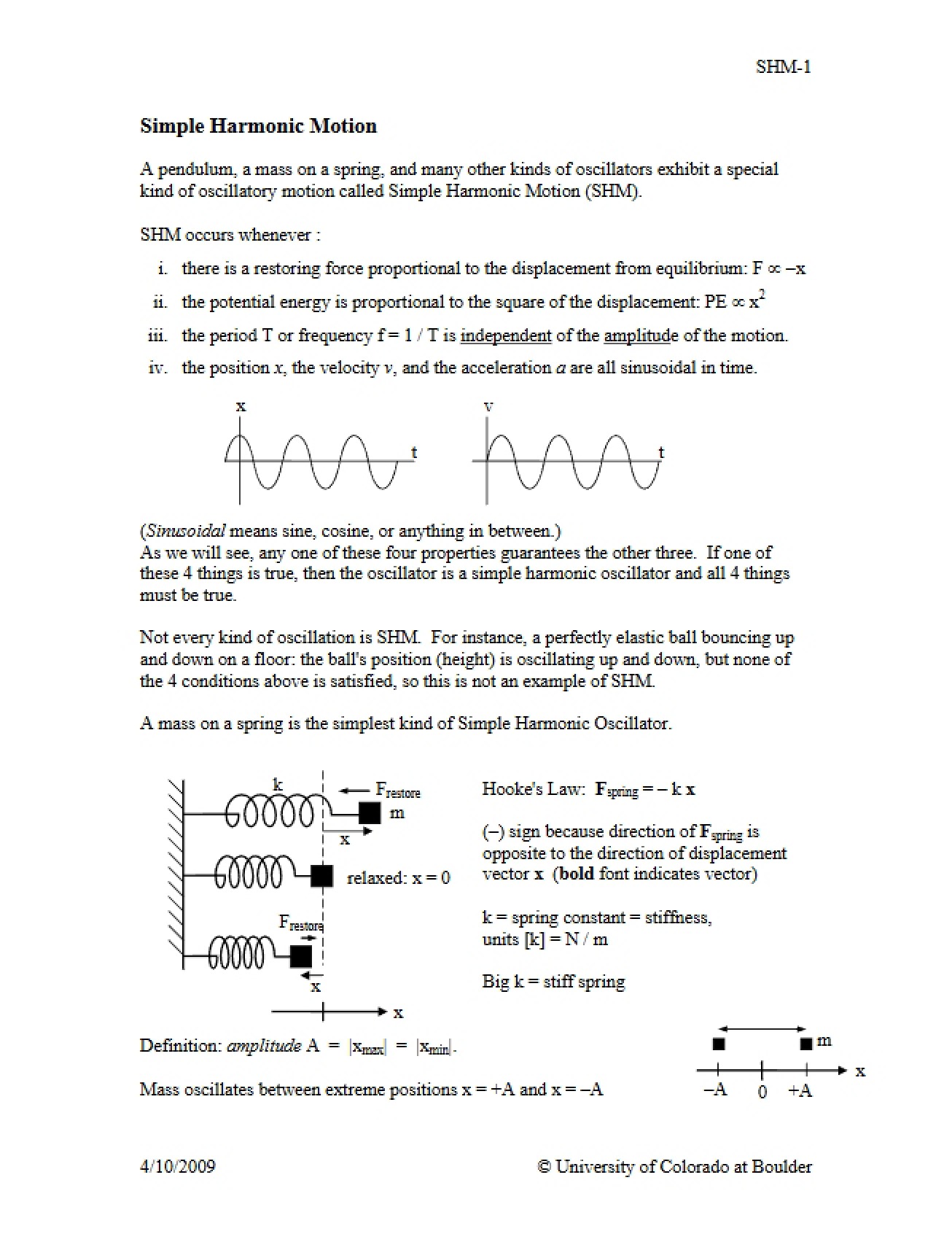 Simple Harmonic Oscillators