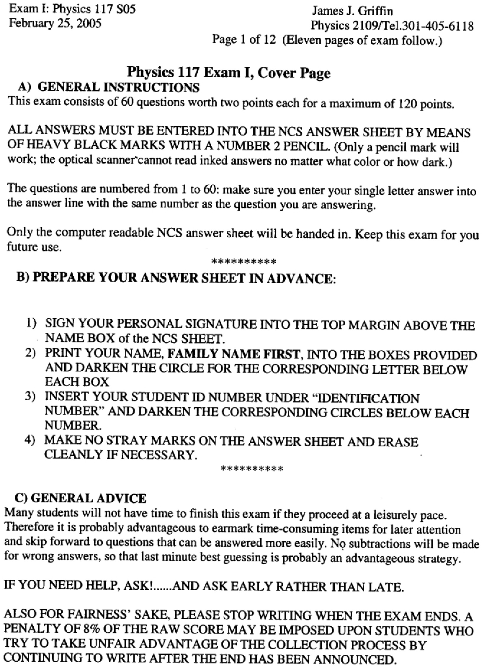 First Examination