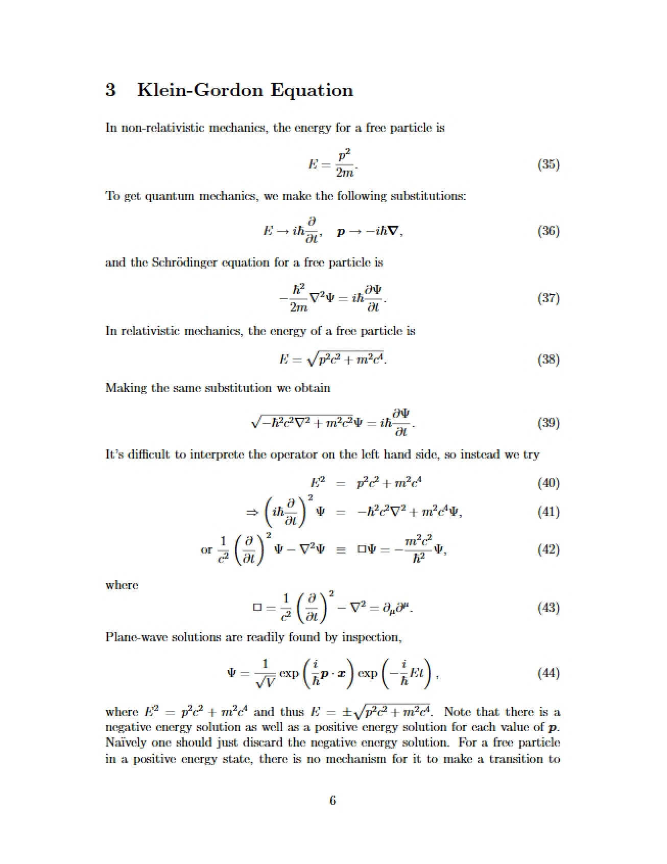 Overview of the Klein-Gordon Equation