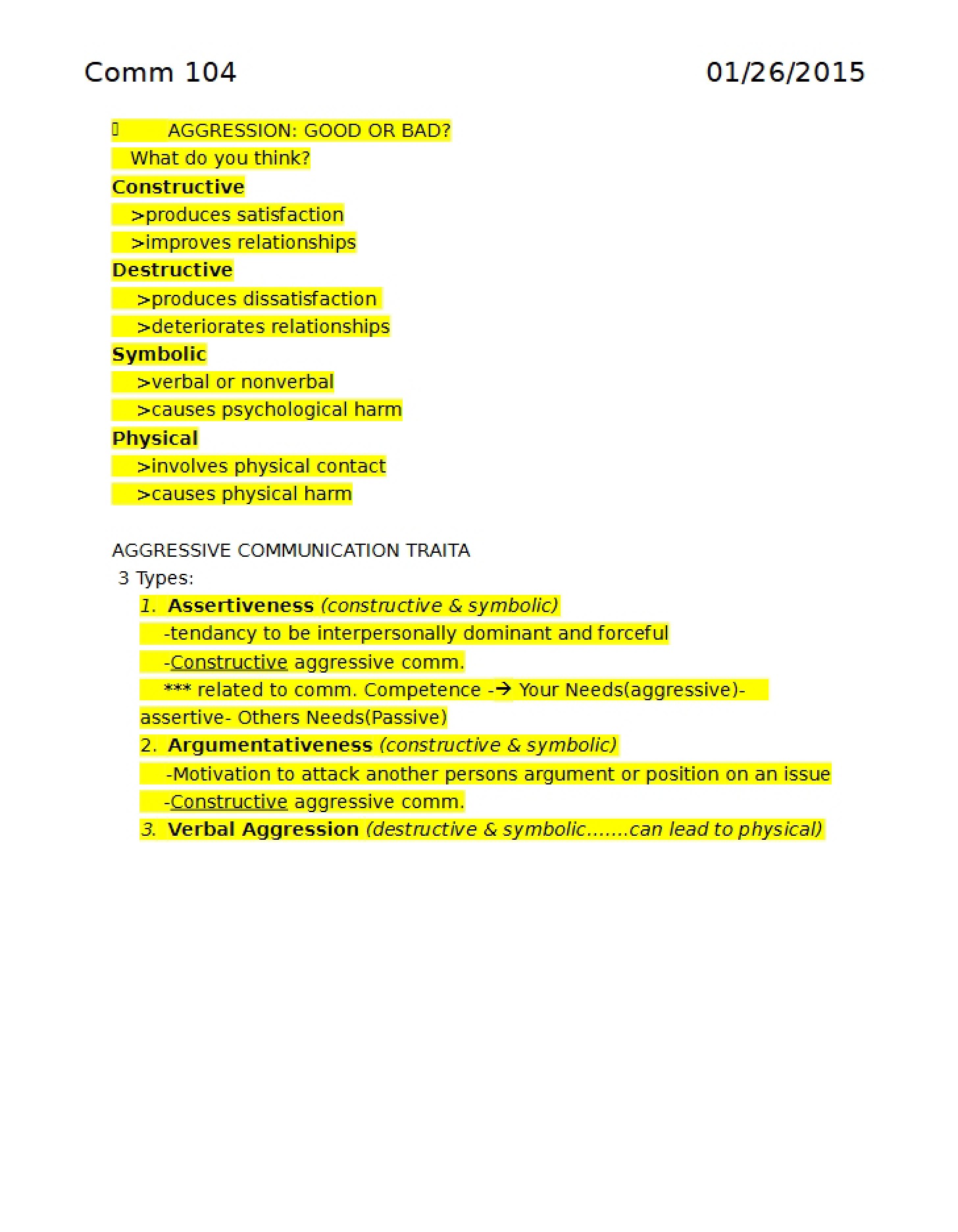 Communication 104 Material