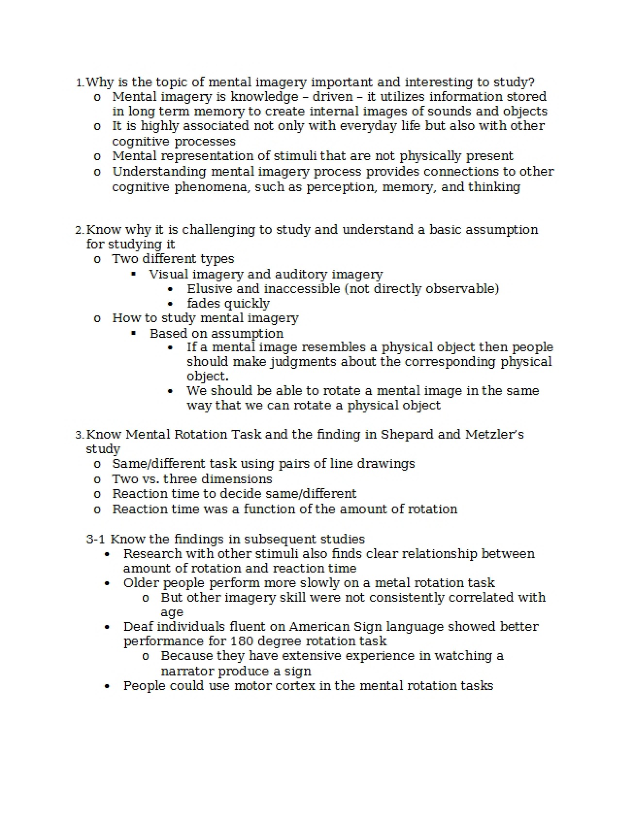 Cognitive Psychology General Study Guide
