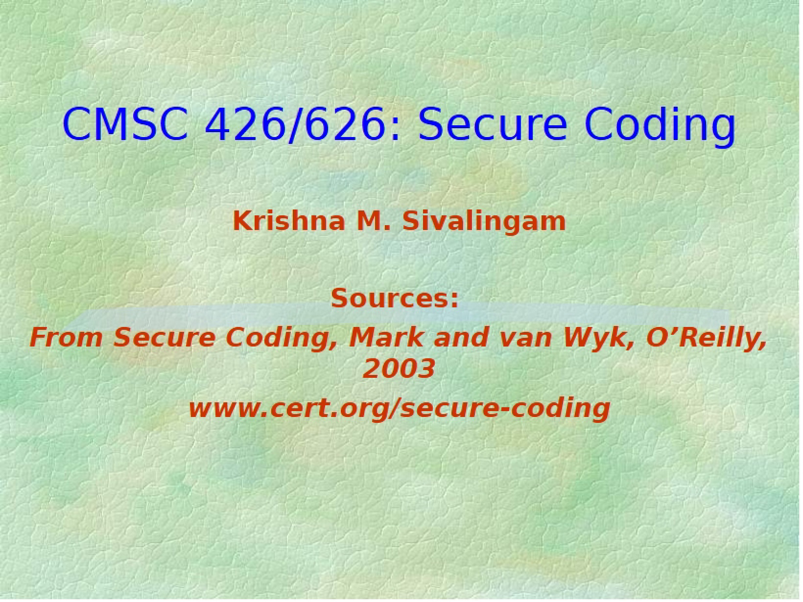 Coding for Security