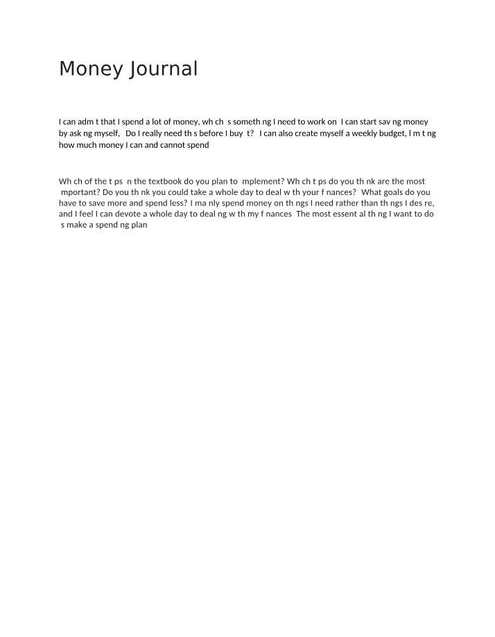 Journal for Money
