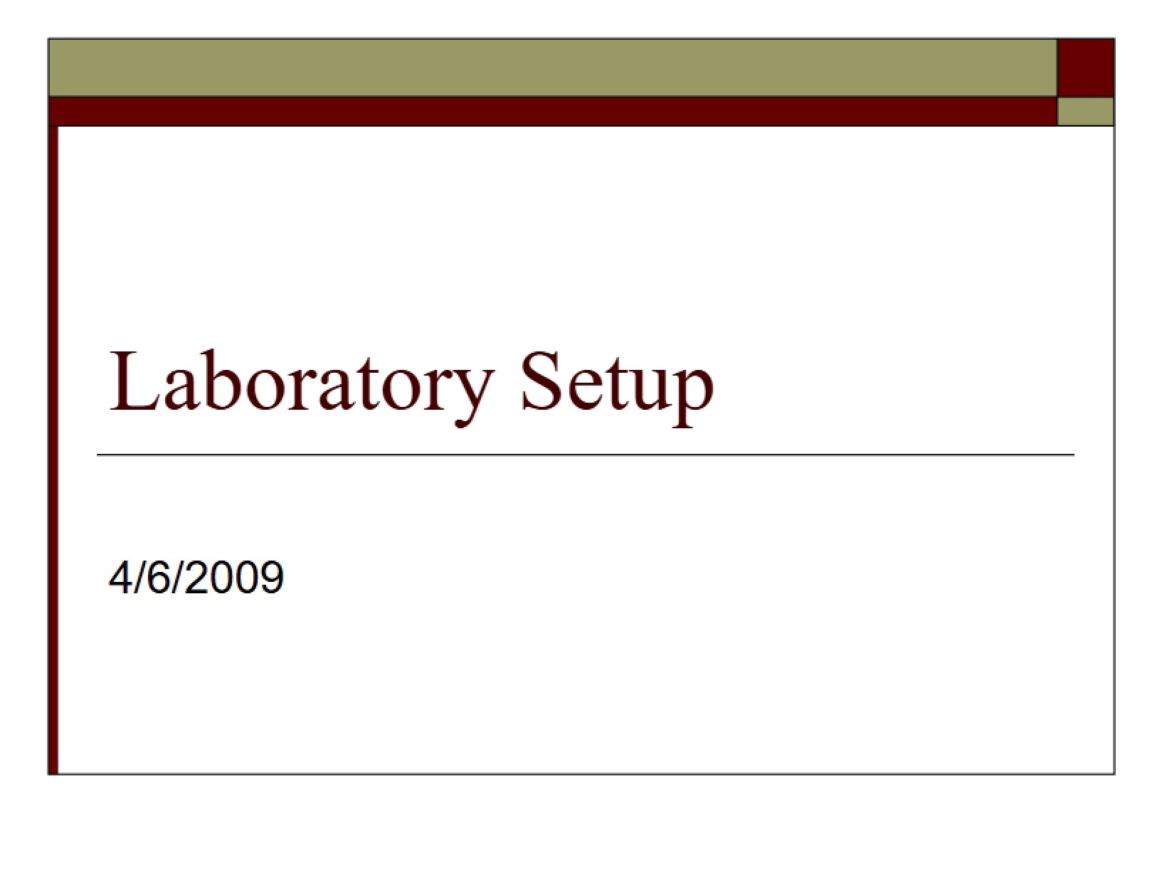 Setup of Laboratory