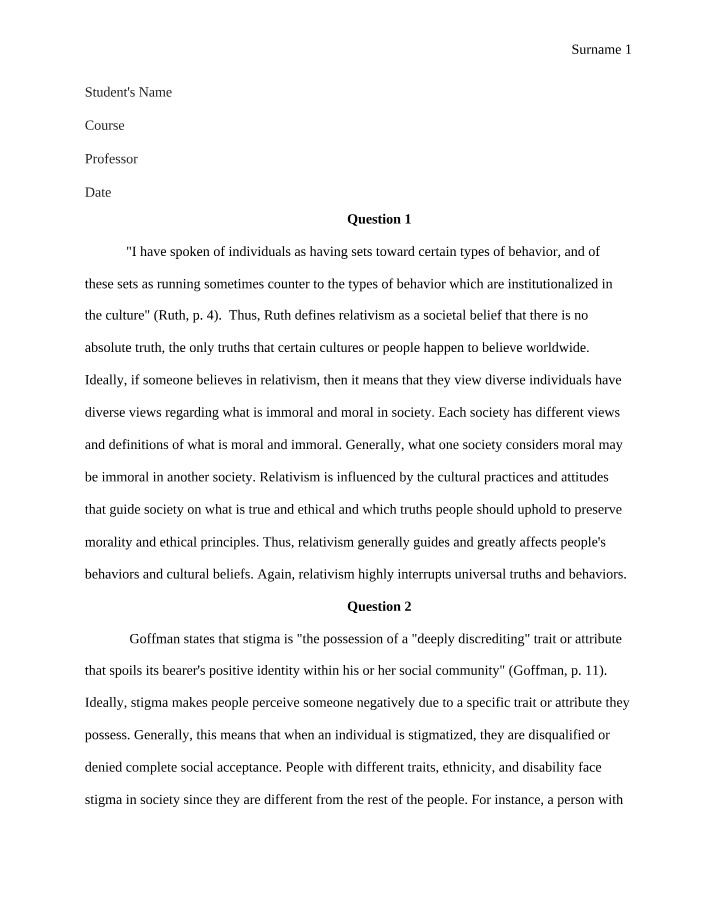Cultural Beliefs and Behaviors - The Impact of Relativism